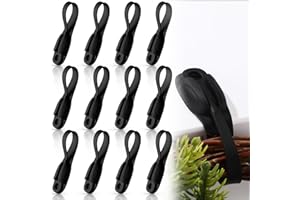 Fiada 12 Pcs Christmas Garland Hanger for Mantle Cord Bundlers Cord Organizer for Appliances, Self Adhesive Kitchen Sticky Silicone Holder Organizer for Christmas Wreath Fireplace(Black)