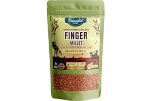 Danodia Foods Organic Finger Millet/Ragi/Kelvaragu (1lb / 450g / 16oz) | Super High Calcium, Gluten-Free Unpolished Red Millet, Hulled, Whole Grain Superfood (Scan QR For New Recipes)