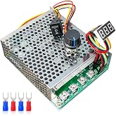 PWM DC Motor Speed Controller 100A Max, DC 10-55V Brush Motor Controller | 3500W Stepless Speed Controller with Forward Brake Reverse Switch, Adjustable Potentiometer Knob &amp; LED Display for DC Motors