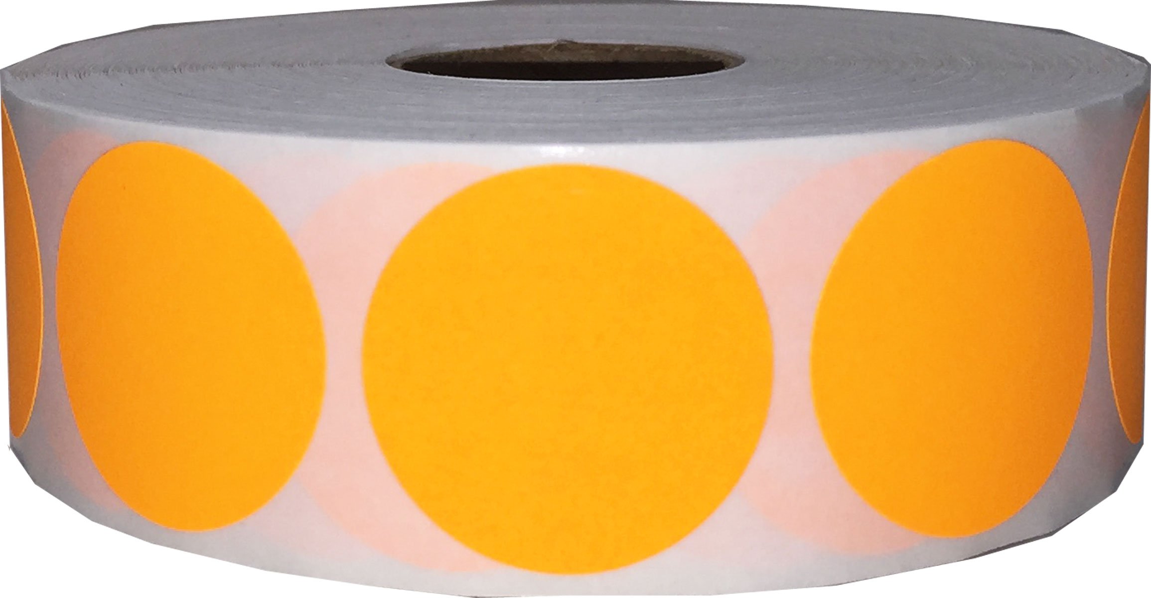 Orange Fluorescent Circle Stickers, 25mm 1 Inch Dot Labels 500 Pack