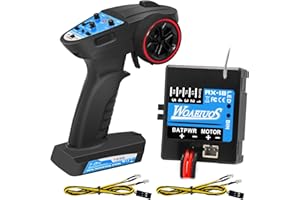 WOAEIUOS 2 in 1 ESC & Receiver with 2.4G RC Transmitter ESC Remote Controller Receiver Combo Specially Designed for Axial SCX24 RC Car