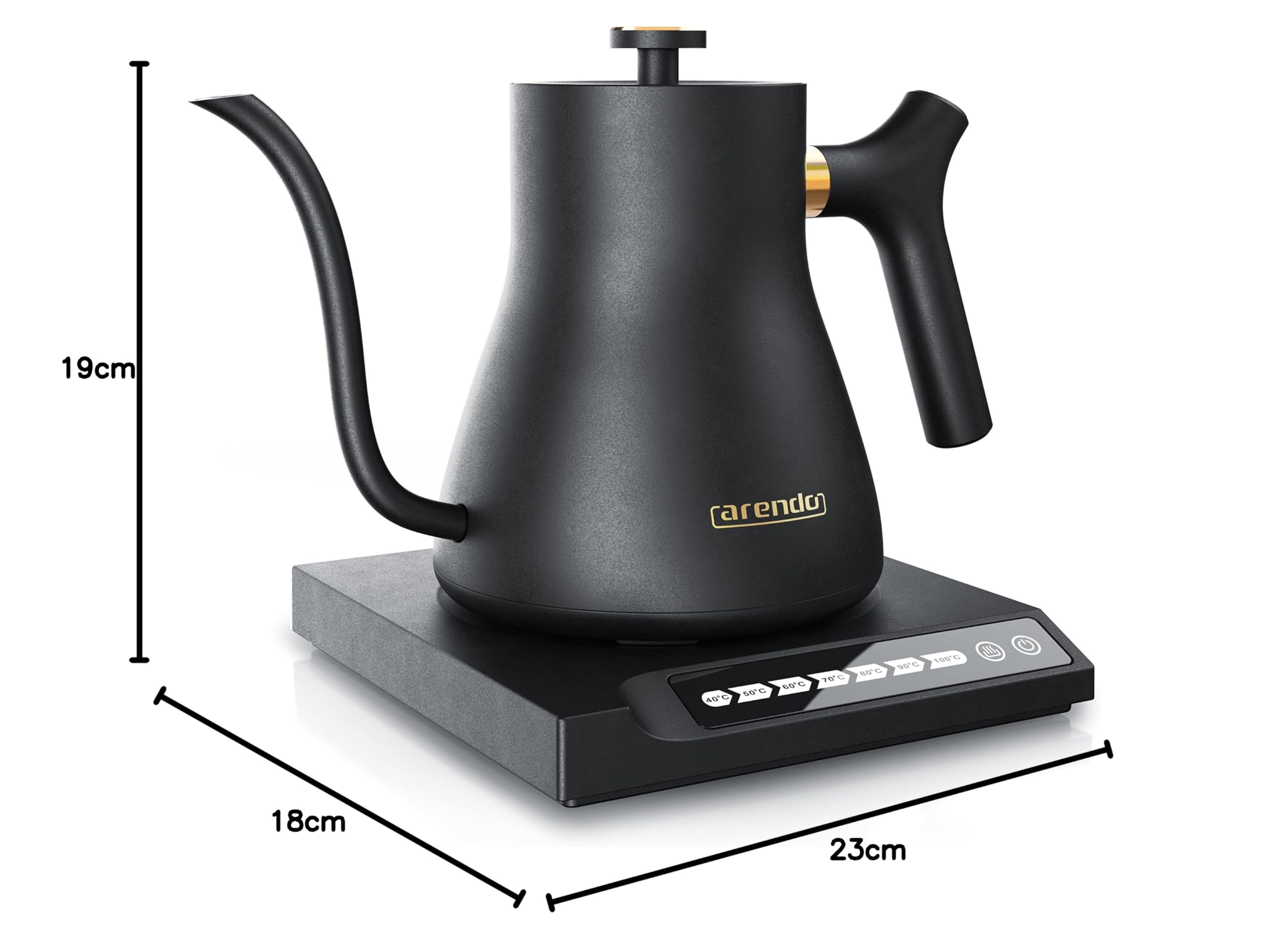 Kettle Sensor Function Mua Arendo - Stainless Steel Gooseneck Kettle with Temperature Setting ...