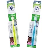 Brilliant Child Toothbrush (2-5 Years) Manual Toddler Tooth Brush Round Head - Assorted Colors, 2 Pack