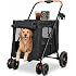 Amazon.com: Dog Stroller for Medium Dogs & Large Breeds, Foldable Pet Stroller for Multiple Pets Up to 80 lbs, Dual Carbon Steel Support Bars, All-Terrain Wheels, Cup Holder & Storage Pocket : Pet Supplies