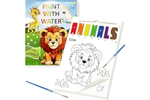 ALNETI Paint with Water Books for Toddlers - Watercolor Painting Book - Children Arts and Crafts for Kids Ages 2-4 4-8 - Toddler Activities 2 3 5 4 Year Old - Art Craft Kits - Water Coloring Book Animals