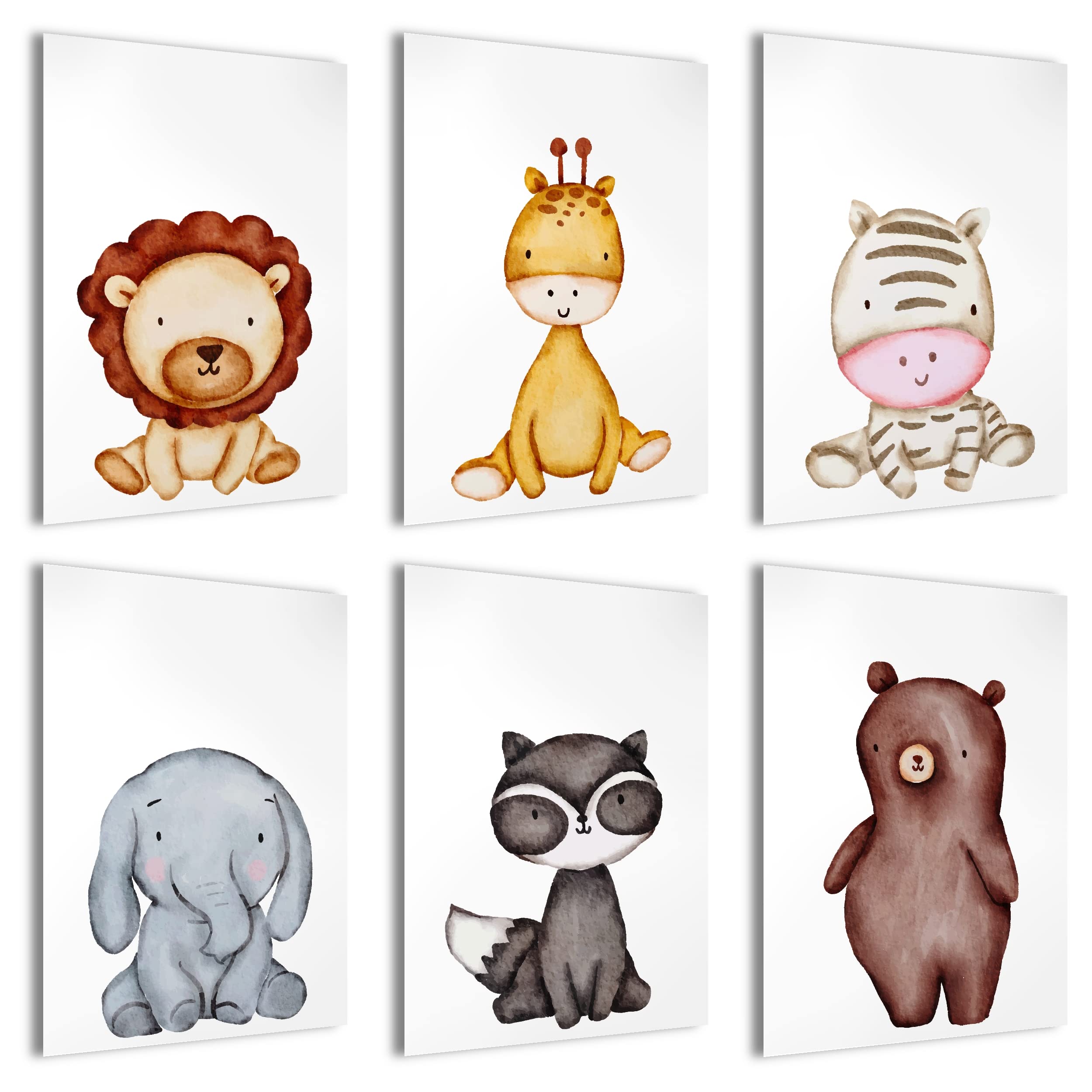 Bartschibär Children's Room Poster Set - Various Animal Motifs for Children Boys Girls Baby Children's Pictures (DIN A4 without Frame)