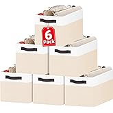 Criusia 6 Pack Large Toy Box Chest, Collapsible Sturdy Toy Storage Organizer Bins Baskets for Kids, Boys, Girls, Nursery, Playroom, Shelf Baskets for Lego Puzzle Balls, Game Organizer (14L*10W*9.5H)