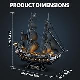 CubicFun 3D Puzzle Queen Annes Revenge Ship LED Lights 340 pcs Large view 6