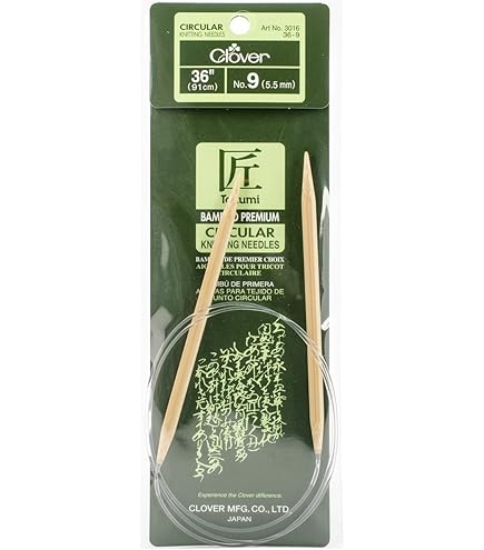 Clover Aiguilles à Tricoter Circulaires En Bambou "Takumi", 122 Cm, Taille 1