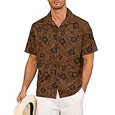 Century Star Mens Floral Hawaiian Shirts-Short Sleeve Button Down Casual Summer Tropical Beach Shirt