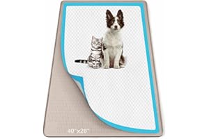 Bartuke Pee Pad Holder for Dogs, 40" x 28" Silicone Pee Tray Mat Leak-Proof, High Edge, No Spill Pet Pad Holder for Puppy, Cat, Rabbit, Dog Training Pads for Home Floor Protection (Khaki)