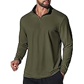 COOFANDY Mens Quarter Zip Pullover Athletic Shirt Long Sleeve Sun Protection Shirt Golf Zip Up Lightweight T Shirts for Man