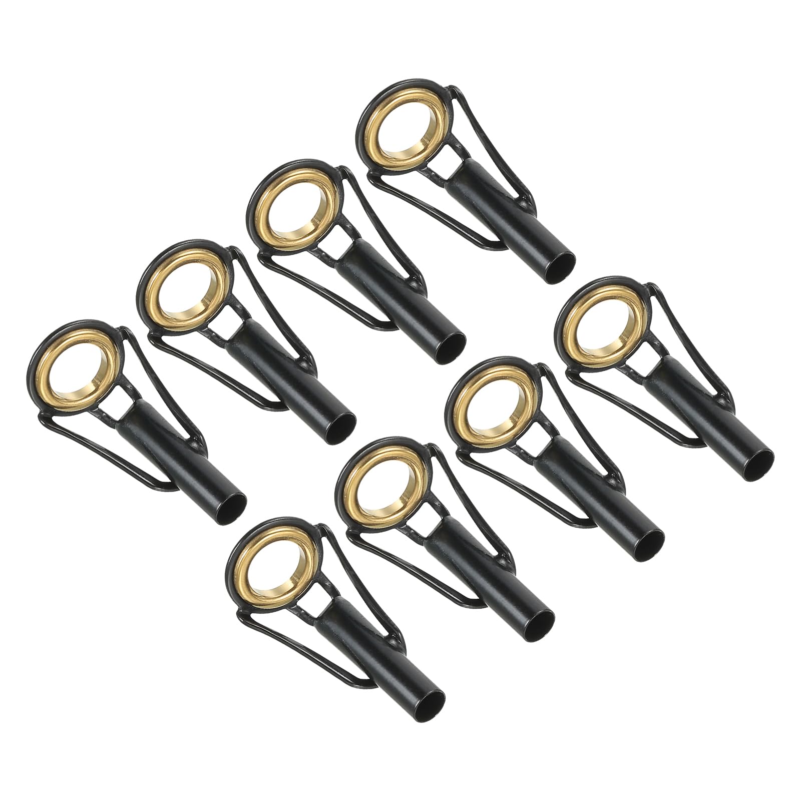 PATIKIL 4.0mm Fishing Rod Tip Repair Kit, 8pcs Stainless Steel Pole Ring Guide Replacement for Saltwater Freshwater Fishing, Golden