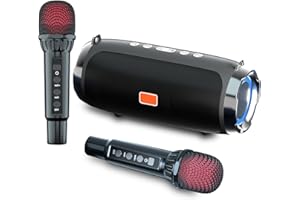 CSCYYAMZ Karaoke Machine for Adult Kids, Portable Bluetooth Speaker with 2 Wireless Microphones, Singing Karaoke Player for Birthday Gift Party Family Supports TWS/Bluetooth/TF/AUX/USB