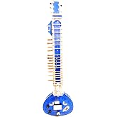 INDIAN HANDMADE ~ ELECTRIC SITAR SHRI RAVI SHANKAR STYLE DESIGNER TUN WOOD FREE STRING &amp; MIZRAB