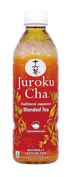 JUROKU CHA – SMOOTH & REFRESHING JAPANESE TEA, SUPPORTS BODY & MIND, GREAT WITH ANY MEAL, UNSWEETENED, CAFFEIN FREE, 16.9 OZ (12 PACK)
