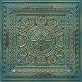 From Plain To Beautiful In Hours 223 La Scala PVC 2' x 2' Glue-up or Lay-in Ceiling Tile (Covers / 100 sq.ft), Vintage Tin, 25 Piece