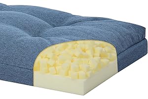 baibu 36 Inch Dual-Layer Patent Design Memory Foam Bench Cushion, Non-Slip Indoor Bench Cushion Standard Size Foam Pad with Machine Washable Cover (Blue, 36x15x3in)