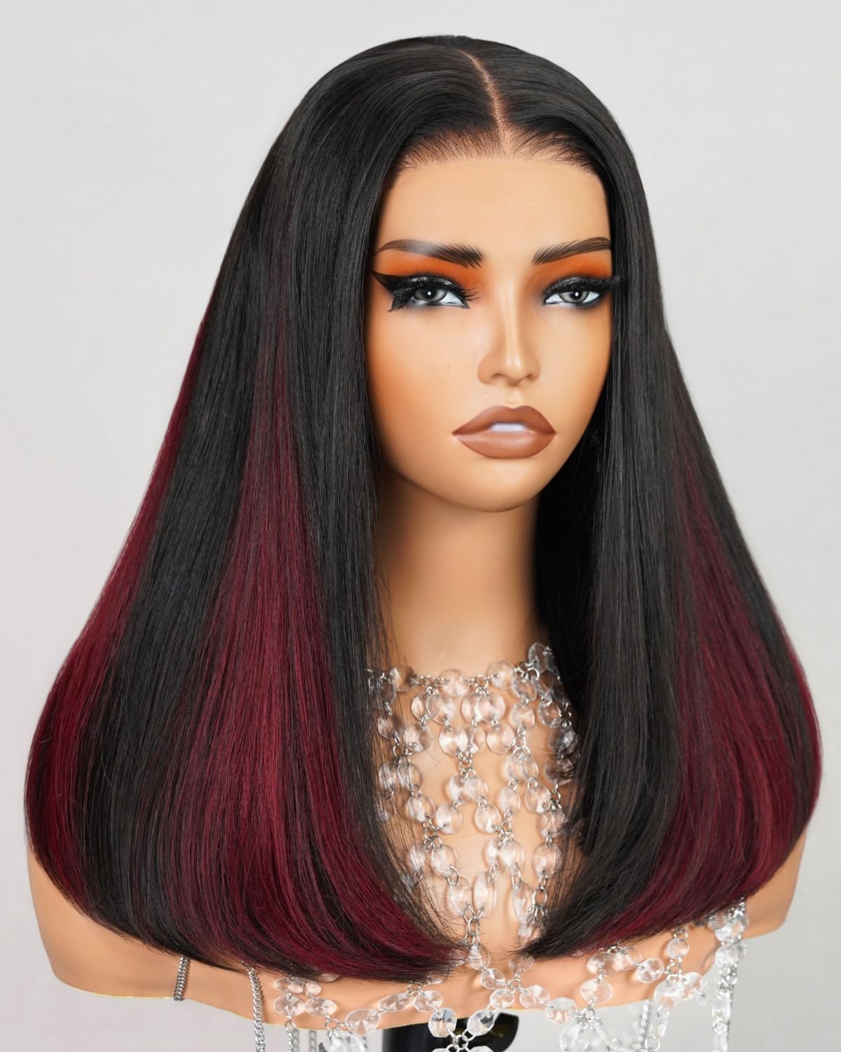 MEGALOOK Salon-Quality Glueless Wig Human Hair for Black Women Pre Plucked 6x5 Pre Cut HD Lace Front Wig Wear and Go Bleached Knots Wigs with 4 Pcs 1B/99J Clip in Hair Extension 16 Inch