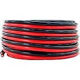 GS Power 100% Copper 10 AWG (American Wire Gauge) OFC Wire. 25 FT Red & 25 FT Black Bonded Zip Cable for Car Audio Primary Re