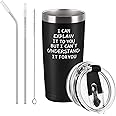 Cpskup I Can Explain It to You But I Can't Understand It for You Insulated Travel Tumbler, Engineering Gifts for Engineer Coworker Boss Friends Men, Stainless Steel Tumbler with 2 Lids(20 oz, Black)