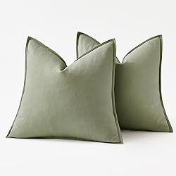 MIULEE Decorative Linen Pillow Covers 20x20 Inch