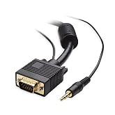 Cable Matters VGA Cable with Audio, SVGA Monitor Cable, 15ft | 3.5mm Stereo Audio, for Computer Monitors