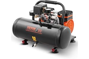 VEVOR Air Compressor, 2 Gallon Steel Tank, 1HP 2.1 CFM 8bar Oil Free Air Compressor & Max. 120PSI Pressure, 81dB Ultra Quiet 