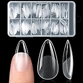 Ranrose 240pcs Half Matte Almond Nail Tips | Full Cover False Nail Acrylic Nails Extension Tips 12 Sizes Press on Nails Home Salon DIY Gift for Women