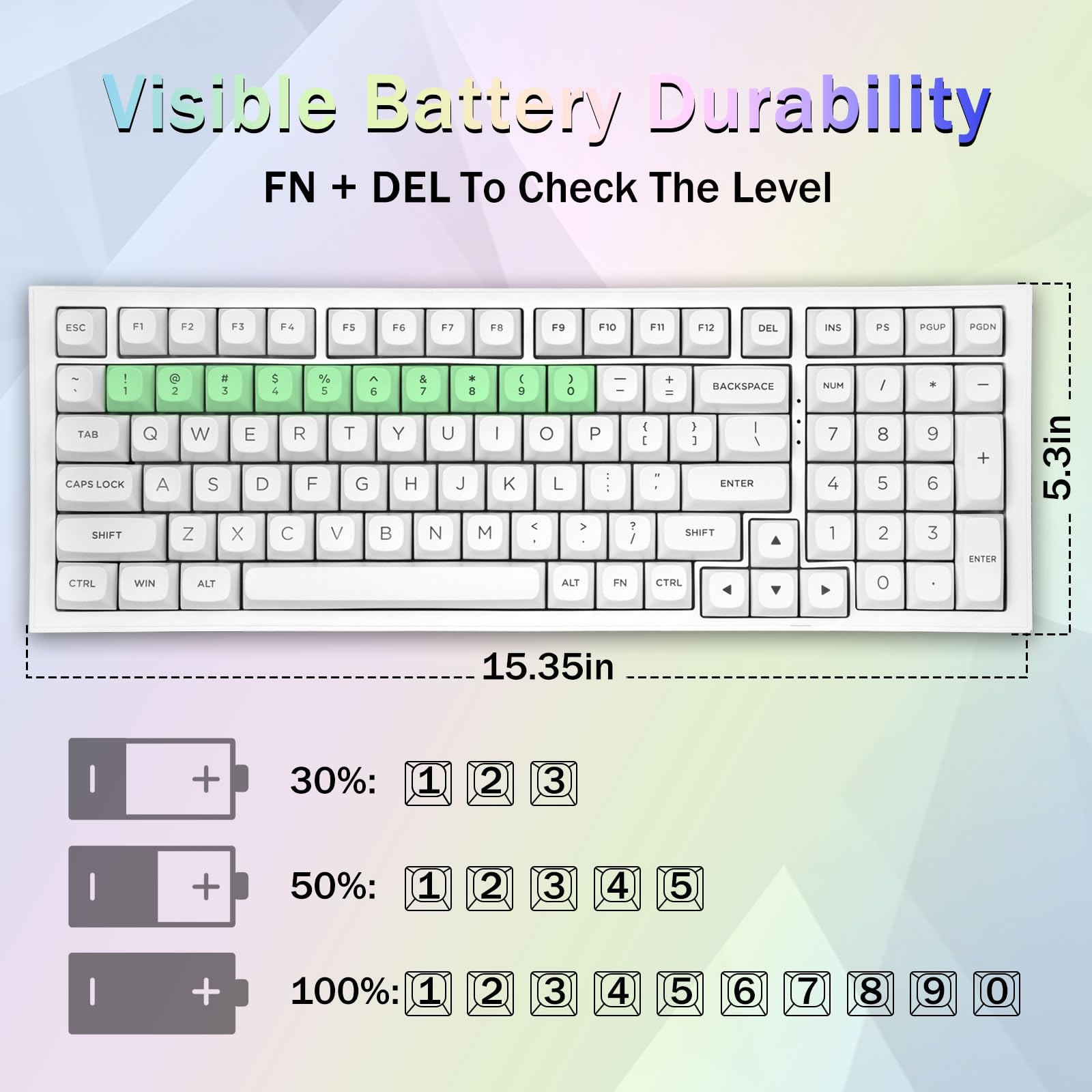 Redragon K723 Wireless Mechanical Gaming Keyboard Creamy, Hot Swappable Pre-lubed Linear Switches, Gasket Structure, Tri-Mode BT5.0/2.4GHz/USB-C, RGB Backlit, Custom for PC/Mac/PS/Xbox, White