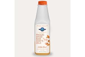 Shepherd Boy Farms Freeze Dried Raw Goats Milk with Probiotics for Dogs & Cats (Golden Blend), Organic USA Veggies & Fruits, High Protein, Digestible Goat Milk Powder, Food Toppers - Makes 32 FL OZ
