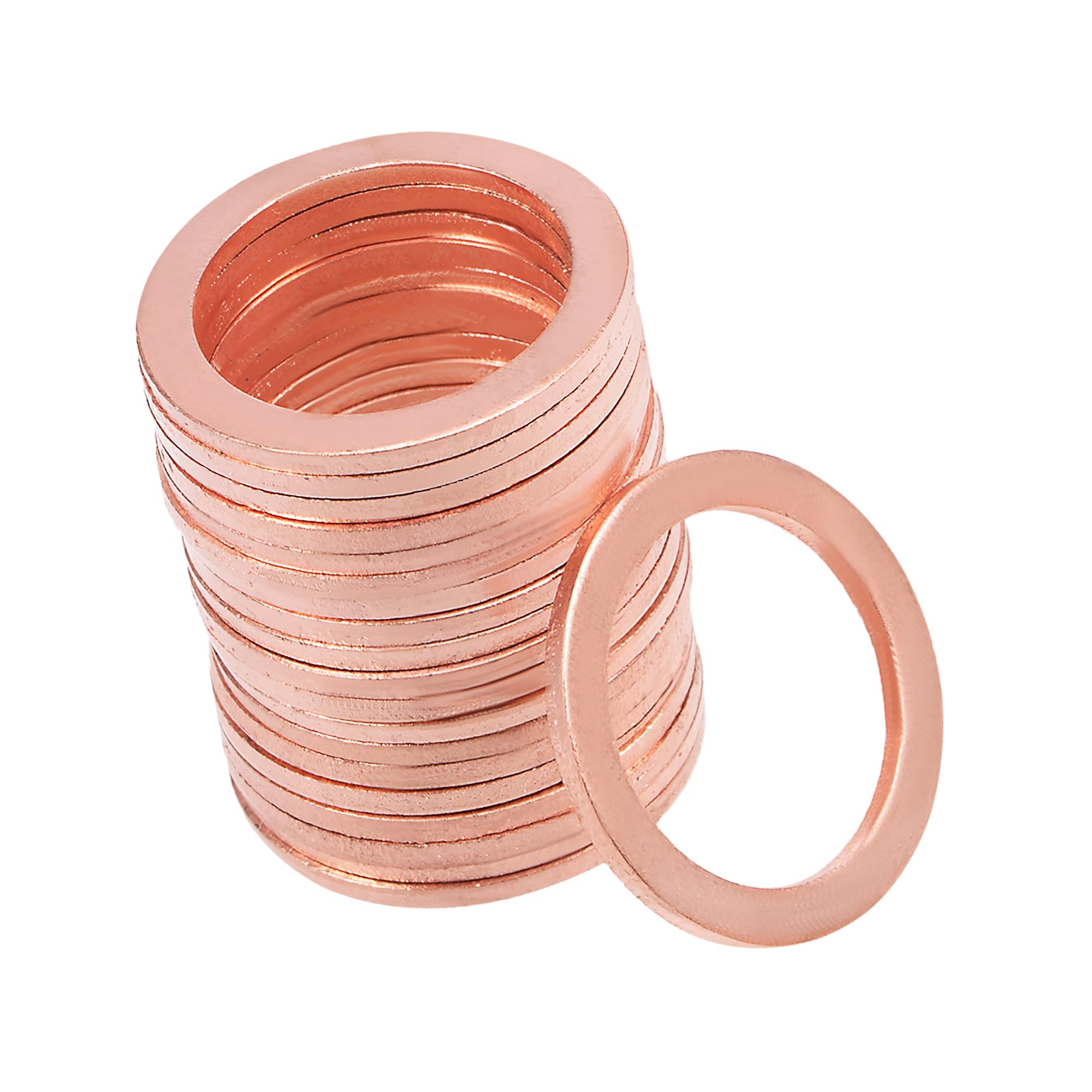 A ABSOPRO M18 x 24mm x 1.5mm Copper Flat Washer for Screw Bolt Nut (Set of 20)