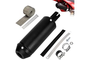 EOPOAYI 1.1 Inch Motorcycle Muffler Compatible with 125cc 110cc Pit Dirt Bike CRF50 SSR Taotao Coolster Apollo TTR Baja, Universal 28mm Exhaust Silencer for ATV 4 Wheeler Mini Bike Go Kart Parts
