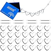ABONDEVER 70Pcs Brass Charms for Jewelry Making 18K Plated Heart Earring Connector 2-Hole Stick Strip Bar Links for Jewelry DIY Making (Silver)