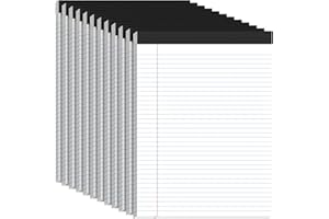 AIDUNMIS 12 Pack White Legal Pads 8.5 x 11 College Ruled, 30 Sheets Per Note Pads 8.5 x 11, Perforated White Lined Paper Pads 8.5 x 11, Writing Pads with Sturdy Backing, Legal Notepads for School, Office, Home