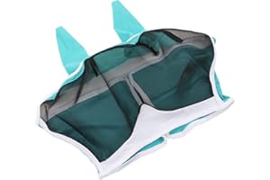 1Pc High Elastic Satin and Mesh Horse Eye Mask Breathable Horse Fly Mask with Ears for Horses