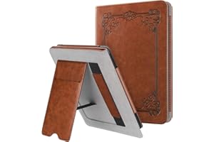 Fintie Stand Case for 6" Kindle Paperwhite (Fits 10th Generation 2018 and All Paperwhite Generations Prior to 2018) - Premium PU Leather Sleeve Cover with Card Slot and Hand Strap, Vintage Brown