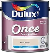 Dulux Once Matt Emulsion Paint Natural Hessian 2.5L Interior Walls Ceilings One view 2
