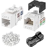 Cable Matters [UL Listed] 25-Pack Rapid-Install Cat6 Keystone Jacks, White | Model 180070, Works with Rapid-Install Tool 180169, 10Gbps, Slim Profile, Compatible with Leviton QuickPort Systems