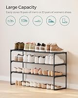 SONGMICS 3-Tier Shoe Rack Storage Organizer Black 30x92x55 cm LSA303B02 view 5