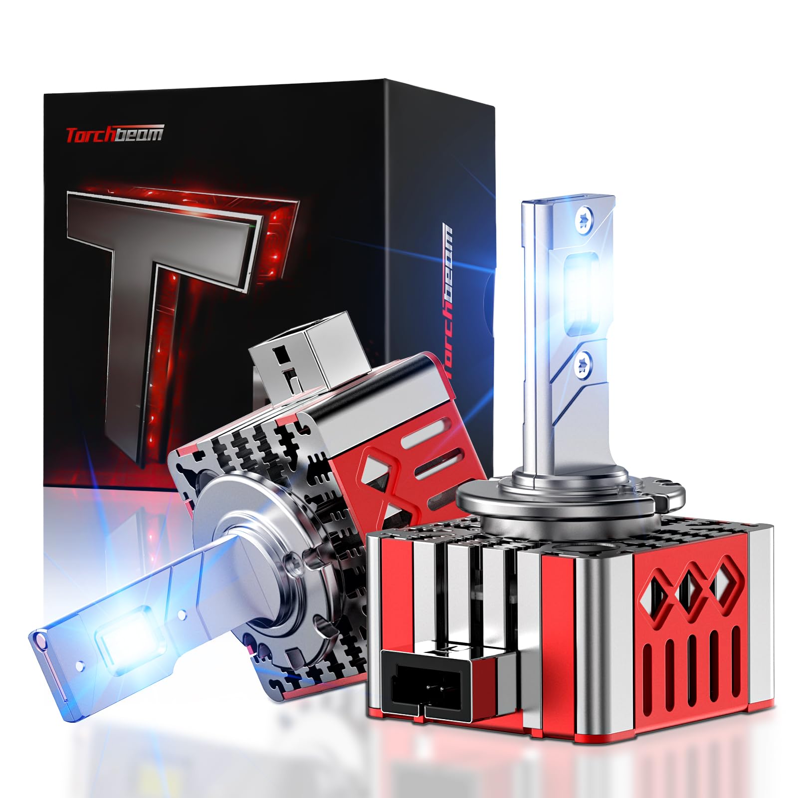 Torchbeam D1S HID Bulb 8000K Ice Blue - 1:1 Same Size 10X Brighter D1S HID Xenon Bulbs 66144 66140 85140 85415 Replacement - Pack of 2 Image