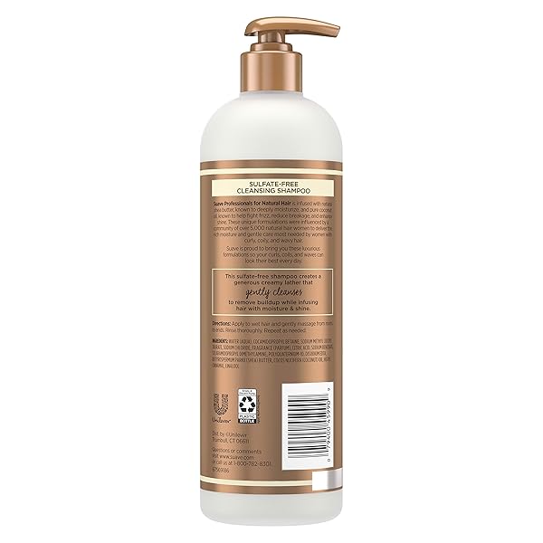 SUAVE PROFESSIONALS NATURAL SHEA BUTTER & PURE COCONUT OIL SULFATE-FREE CLEANSING SHAMPOO,16.5 FLUID OUNCES