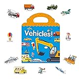 Vehicle Reusable Sticker Book for Kids Learning and