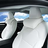 TOPABYTE Car Neck Pillow for Tesla Model 3 Model Y Model S Model X Cybertruck and Most Cars, Memory Foam Ergonomic Design Seat Neck Support Headrest, 2 Pieces, White