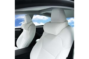 TOPABYTE Car Neck Pillow for Tesla Model 3 Model Y Model S Model X Cybertruck and Most Cars, Memory Foam Ergonomic Design Seat Neck Support Headrest, 2 Pieces, White