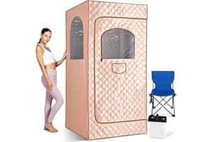 COSVALVE Full Size Portable Steam Sauna, Large Size Personal Sauna Box for Home Spa, 4L & 1400W Steam Generator, Remote Control, Timer, Hook, Indoor Steam Room for Relaxation, 35.4L*35.4W*70.8''H