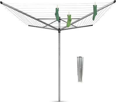 Brabantia Lift-O-Matic 60m Rotary Dryer Umbrella System Ground Spike Ø295cm