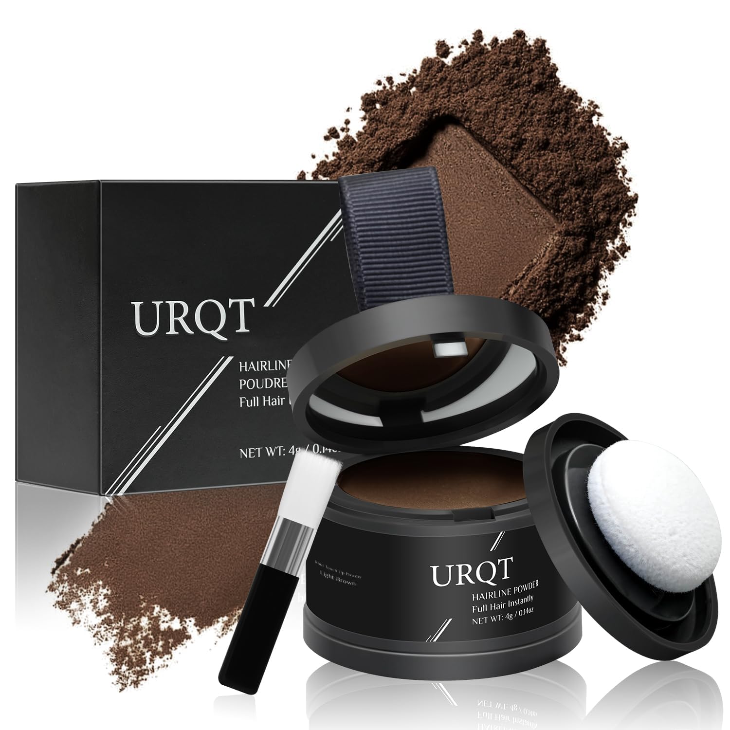 Magic Hairline Shadow - Instantly Thicken Thinning Hair, Water & Sweat Resistant Hairline Powder Mascara for Women and Men (# Light Brown)