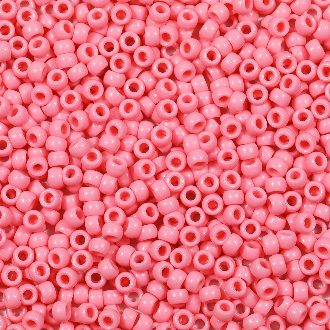 Bala&Fillic Size 6x9mm Pink Pony Beads with Smooth Surface Total 1000pcs Craft Pony Beads for Making Bracelets (Pink)