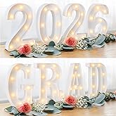 Graduation Decorations 2026 Deals - 8 LED Marquee Light Up Letters 'GRAD 2026' - Class of 2026 Ornaments Sign for Kindergarten High School College Wall Table Centerpieces Decor Party Supplies